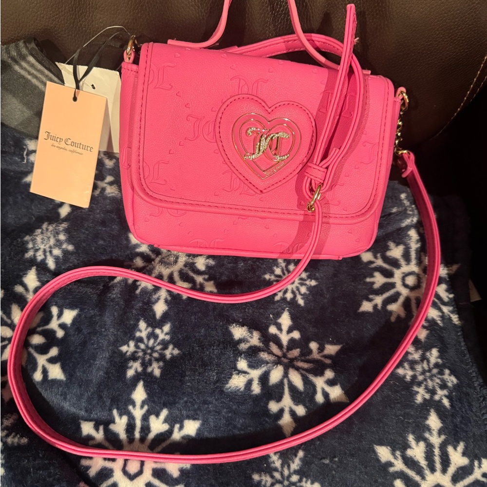 Juicy Couture Pink Crossbody Bag with Gold Hardware